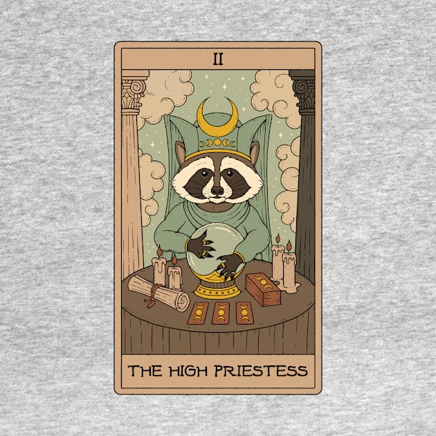 The High Priestess - Raccoons Tarot by thiagocorrea